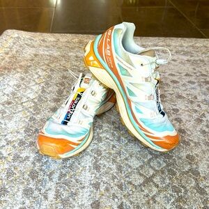 Salomon Women's Sneakers in White, Teal & Orange